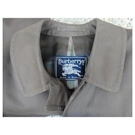 Burberry-Capa de chuva masculina Burberry vintage dos anos 60, tamanho M-Castanho escuro