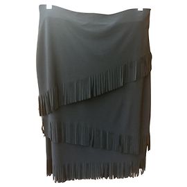 Joseph Ribkoff Black fringed skirt Black