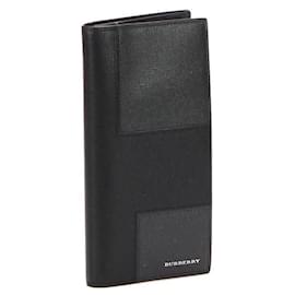 Burberry-Two-Folded Wallet in Black-Black