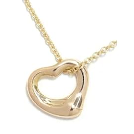 Tiffany & Co-(Used) [TIFFANY & Co.] Tiffany "K18PG Elsa Peretti Open Heart Necklace" 1 week warranty-Golden