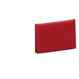 Hermès-Names Card Card Case Coin Case Coin Purses in Red-Red