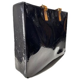Louis Vuitton Sac à main en cuir vernis monogramme noir Noir
