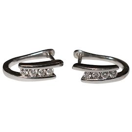 Autre Marque White gold and diamond earrings 18k Silvery