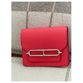 Hermès-Hermès Roulis schmale Brieftasche-Pink