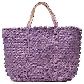 Vanessa Bruno Medium + Shopper Aus Parma Violett Rafia Lila