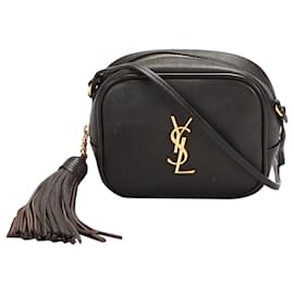 Yves Saint Laurent YSL Black Blogger Leather Crossbody Bag Black