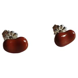 Tiffany & Co-Silver bean 925 and jasper-Red