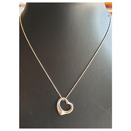 Tiffany & Co Open Heart argent et saphir rose Argenté Rose