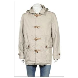 French Connection FCUK 55BAG Trenca impermeable de algodón con capucha Beige