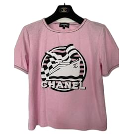 Chanel-Camiseta Chanel em strass-Rosa