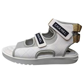 Chanel-Sandálias Chanel White Dad-Branco