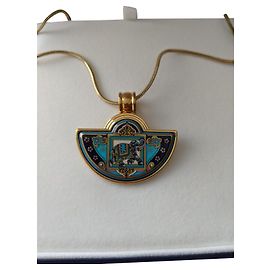 Colar de arte Frey Wille Lucky Elephant Mogul Azul