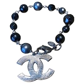 Chanel-Bracelets-Black,Silver hardware
