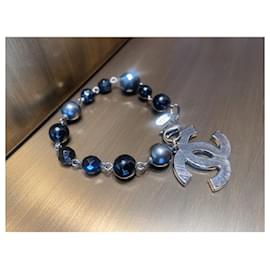 Chanel-Bracelets-Black,Silver hardware