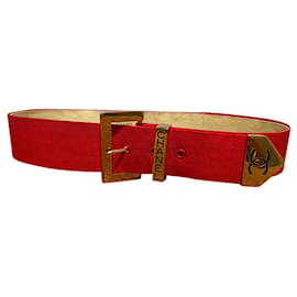 Chanel-Gürtel-Rot,Gold hardware