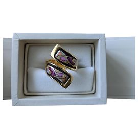 Frey Wille Autentico solido 18K oro Sarah Bernhardt Borgogna Anello Multicolore