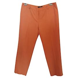 Calça Weekend Max Mara Laranja de Linho e Algodão Laranja