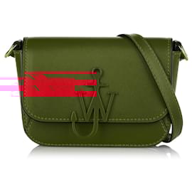 JW Anderson-JW Anderson Red Nano Anchor Leather Crossbody Bag-Red