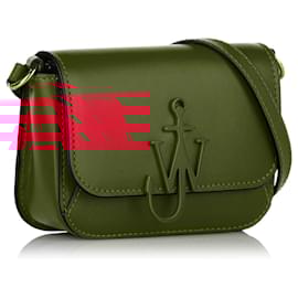 JW Anderson-JW Anderson Red Nano Anchor Leather Crossbody Bag-Red