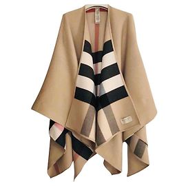 Neues wendbares Burberry Kamel-Poncho-Umhang mit Etiketten Karamell Fleisch