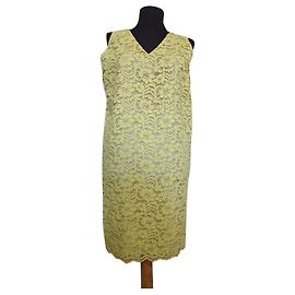 Robe en dentelle ROCCOBAROCCO Vert Fluo avec Pierres Incrustées Vert Jaune