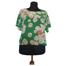 Autre Marque Top de seda Anthropologie 9 S'Cl Verde Multicolor Verde