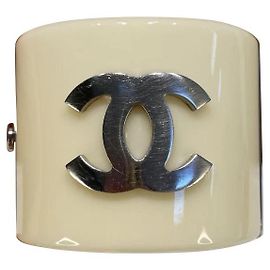 Bracciale Chanel CC nero e bianco Nero Bianco