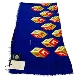 Lenço Gucci de seda e lã multicolorido Multicor