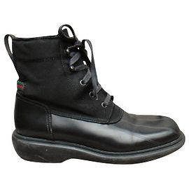 Bottines Gucci en cuir noir taille 38 Noir