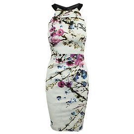 Karen Millen Vestido midi halter con estampado abstracto Otro