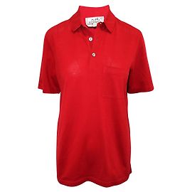 Hermès Polo rojo bordado con H Roja