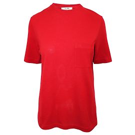 Hermès Camiseta roja con bordado H Roja