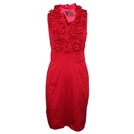 Ted Baker Rotes Kleid mit Rüschen um den Ausschnitt Rot