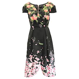 Ted Baker Robe plissée à imprimé pêche Noir