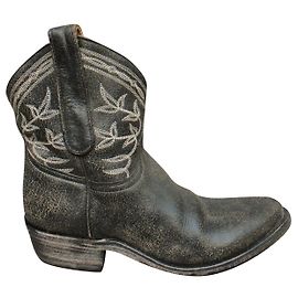 Botas Mexicana de couro cinza 36 Cinza
