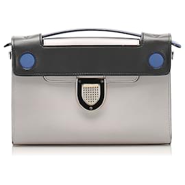 Dior-Dior Gray Diorever Squad Leather Satchel-Black,Grey