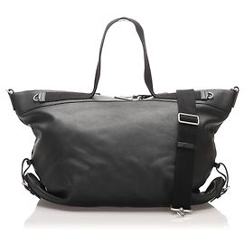 Yves Saint Laurent YSL Grau Leder Reisetasche Schwarz Grau