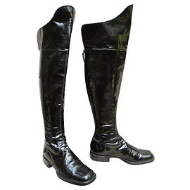 Talla de botas altas Chanel 38 Negro