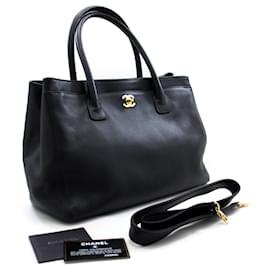 Chanel-Bolso Ejecutivo CHANEL 2Way Caviar Shoulder Bag Bolso de mano Negro-Negro