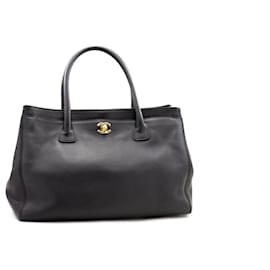 Chanel-CHANEL Executive Tote 2Way Caviar Shoulder Bag Handbag Black-Black