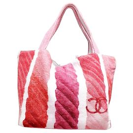 Bolsa Chanel Shopper Rosa Branco Fuschia