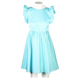 Tara Jarmon Türkisfarbenes Wickelkleid mit Rüschen Andere