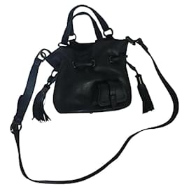 Lancel Mini First Flirt Handbag Blue Leather Blue