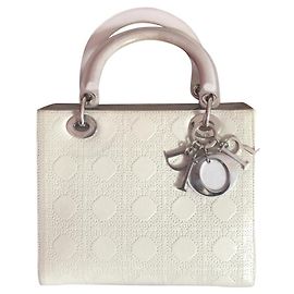 Bolsa Lady Dior Dior em couro creme Cru