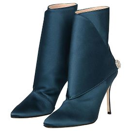 Manolo Blahnik Satin diazhigri boots Blue