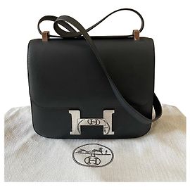 Hermès Constance 24 Blu Navy Pelle Box Blu navy