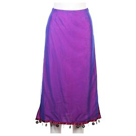 Matthew Williamson Double Layer Knee Skirt With Belly Dance Coins Embellishment  Purple
