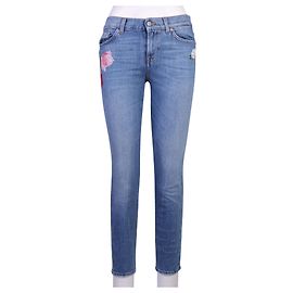 7 For All Mankind Jean bordado floral Azul