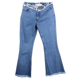 Marques Almeida Frayed Flared Jeans Blue
