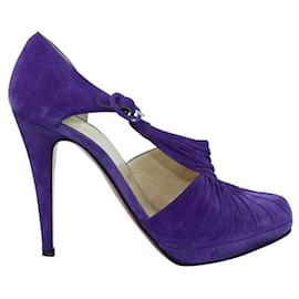 Christian Louboutin-Sandálias de camurça roxa-Roxo